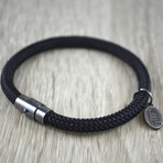 Braided Steel Bracelet // Black (Medium)