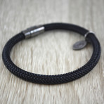 Braided Steel Bracelet // Black (Medium)