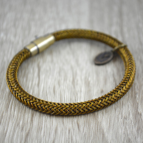 Braided Steel Bracelet // Gold (Medium)