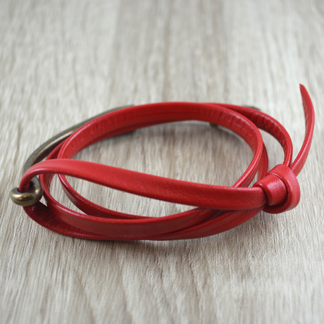 Triple Wrap + Gold Hook // Red