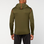 Element Pullover Hoodie // Sergeant Green + Red Orange (XL)