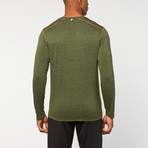 Primary Long Sleeve Tee // Heather Sergeant Green (S)