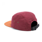 Contrasting 5 Panel Hat // Burgundy