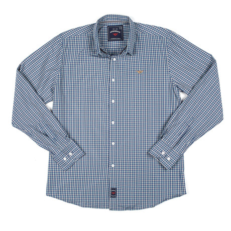 Button-Down Shirt // Dark Blue Check (S)