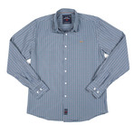 Button-Down Shirt // Dark Blue Check (L)