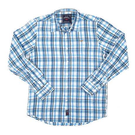 Button-Down Shirt // Blue Plaid (S)