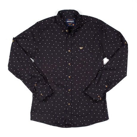 Button-Down Shirt // Dark Blue Micro Star (S)