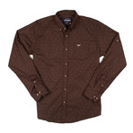 Button-Down Shirt // Brownish Grey + Yellow Micro Star (M)