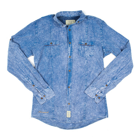 Button-Down Shirt // Blue Acid Wash (S)