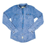 Button-Down Shirt // Blue Acid Wash (L)