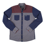 Color Blocked Button-Down // Smoked (M)