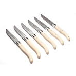 Laguiole Steak Knives // Set of 6 // Ivory Handle