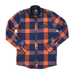 Button-Down Shirt // Purple + Orange Check (S)