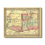 Map of Arizona + New Mexico // 1867 (16"W x 13"H)