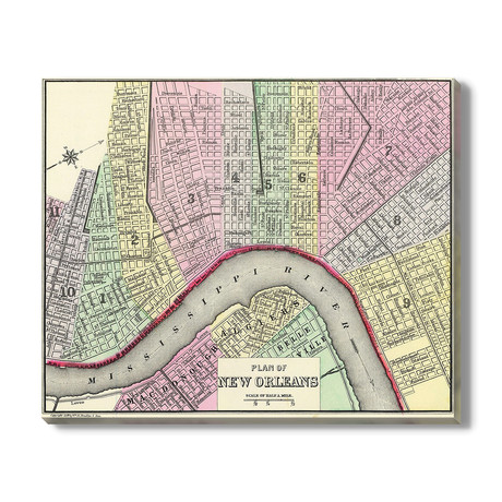 Map of New Orleans // 1888 (16"W x 13"H)