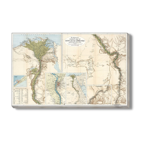 Bartholomew's Tourist Map of Egypt + The Lower Nile // 1897 (16"W x 11"H)