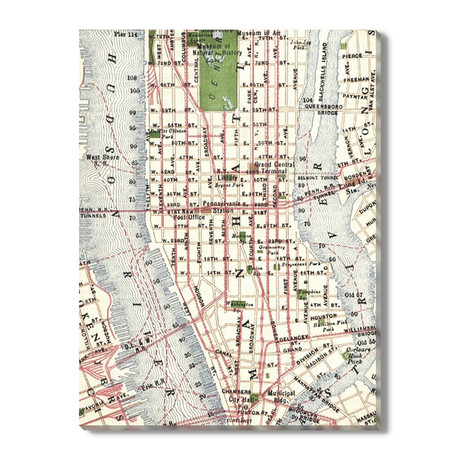 Map of New York // 1916 (12"W x 16"H)