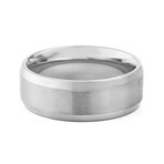 Satin Finished Beveled Edge Titanium Ring // 8mm (Size 8)