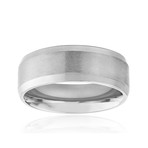 Satin Finished Beveled Edge Titanium Ring // 8mm (Size 8)