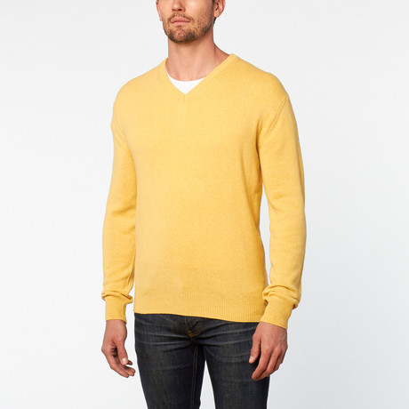 Vee Neck Sweater // Yellow (S)