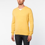 Vee Neck Sweater // Yellow (L)