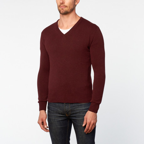 Vee Neck Sweater // Burgundy (S)