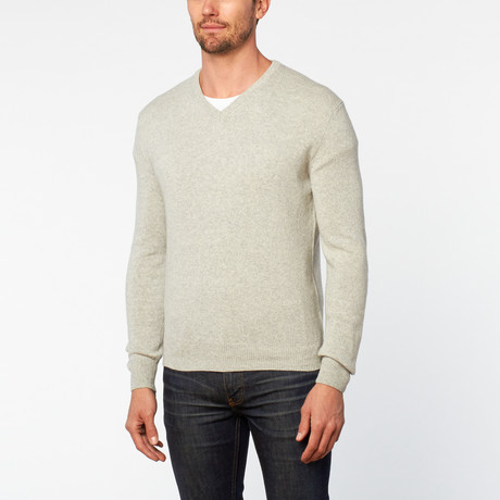 Vee Neck Sweater // Light Grey (S)