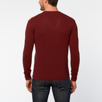 Vee Neck Sweater // Burgundy Argyle (M)