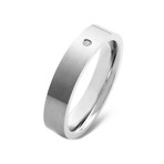 Titanium + Diamond Brushed Comfort Band Ring // 0.02 CTW (Size 7)