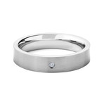 Titanium + Diamond Brushed Comfort Band Ring // 0.02 CTW (Size 7)