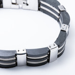 Link Bracelet // Stainless Steel + Rubber