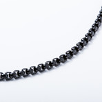 Round Box Chain // Black Ion (20"L)