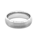 Titanium Brushed Beveled Edge Dome Ring (Size 7)