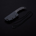 Carbon Fiber Neck Knife // Curved Handle