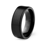 Blackplated Titanium Brushed Finish Ring (Size 8)