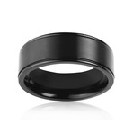 Blackplated Titanium Brushed Finish Ring (Size 8)