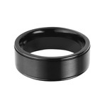 Blackplated Titanium Brushed Finish Ring (Size 8)