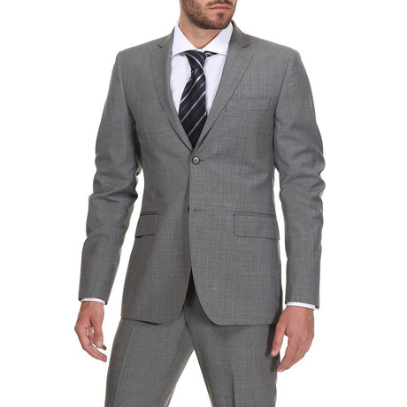 Slim Fit Suit // Light Grey Stripe (Euro: 44)