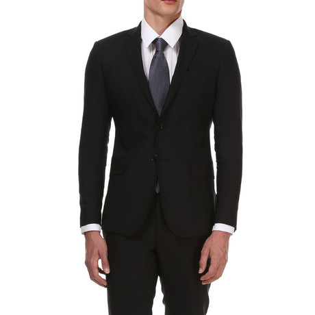 Slim Fit 2-Button Suit // Matte Black (Euro: 44)