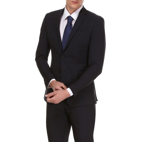 Slim Fit 2-Button Suit // Black + White Check (Euro: 44)