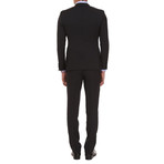 Slim Fit 2-Button Suit // Black Pinstripe (Euro: 54)