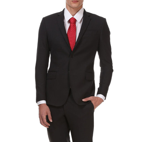 Slim Fit 2-Button Suit // Midnight Grey (Euro: 44)