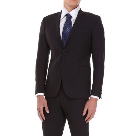 Slim Fit 2-Button Suit // Steel Black (Euro: 44)