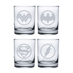 Bar Glasses // DC Heroes // Set of 4 (Pint Glasses // Set of 4)