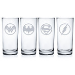 Bar Glasses // DC Heroes // Set of 4 (Coolers // Set of 4)