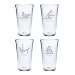 Bar Glasses // Kama Sutra // Set of 4 (Pint Glasses // Set of 4)