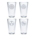 Bar Glasses // Marvel Heroes // Set of 4 (Pint Glasses // Set of 4)