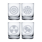 Bar Glasses // Marvel Heroes // Set of 4 (Pint Glasses // Set of 4)