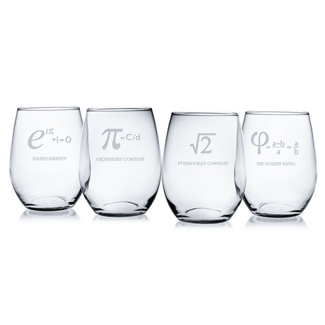 Bar Glasses // Numbers + Constants // Set of 4 (Coolers // Set of 4)