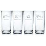 Bar Glasses // Numbers + Constants // Set of 4 (Coolers // Set of 4)
